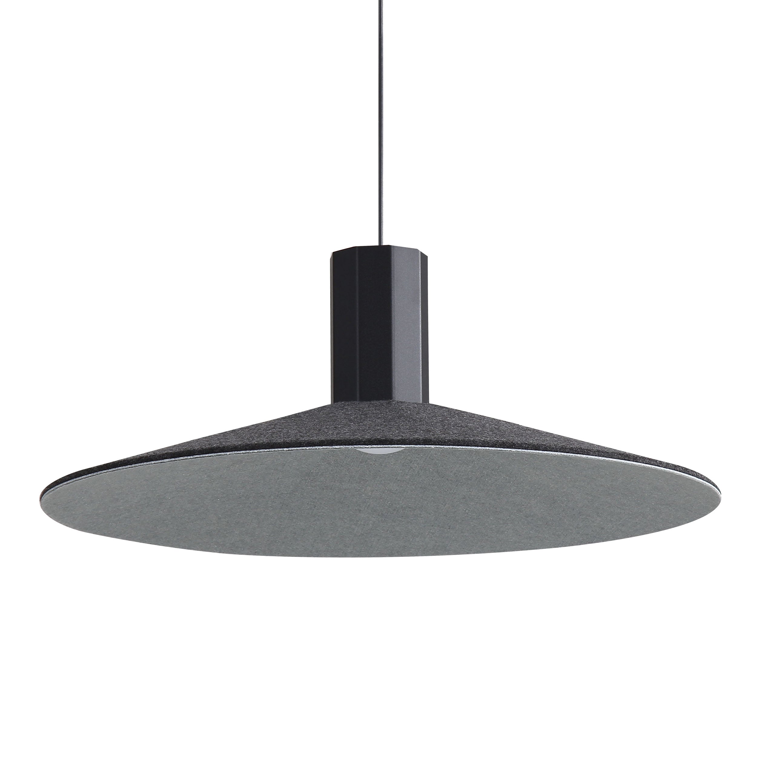 Golden Lighting Faroe 20in Integrated LED Pendant in Flecked Black/Grey Felt - - Golden Lighting