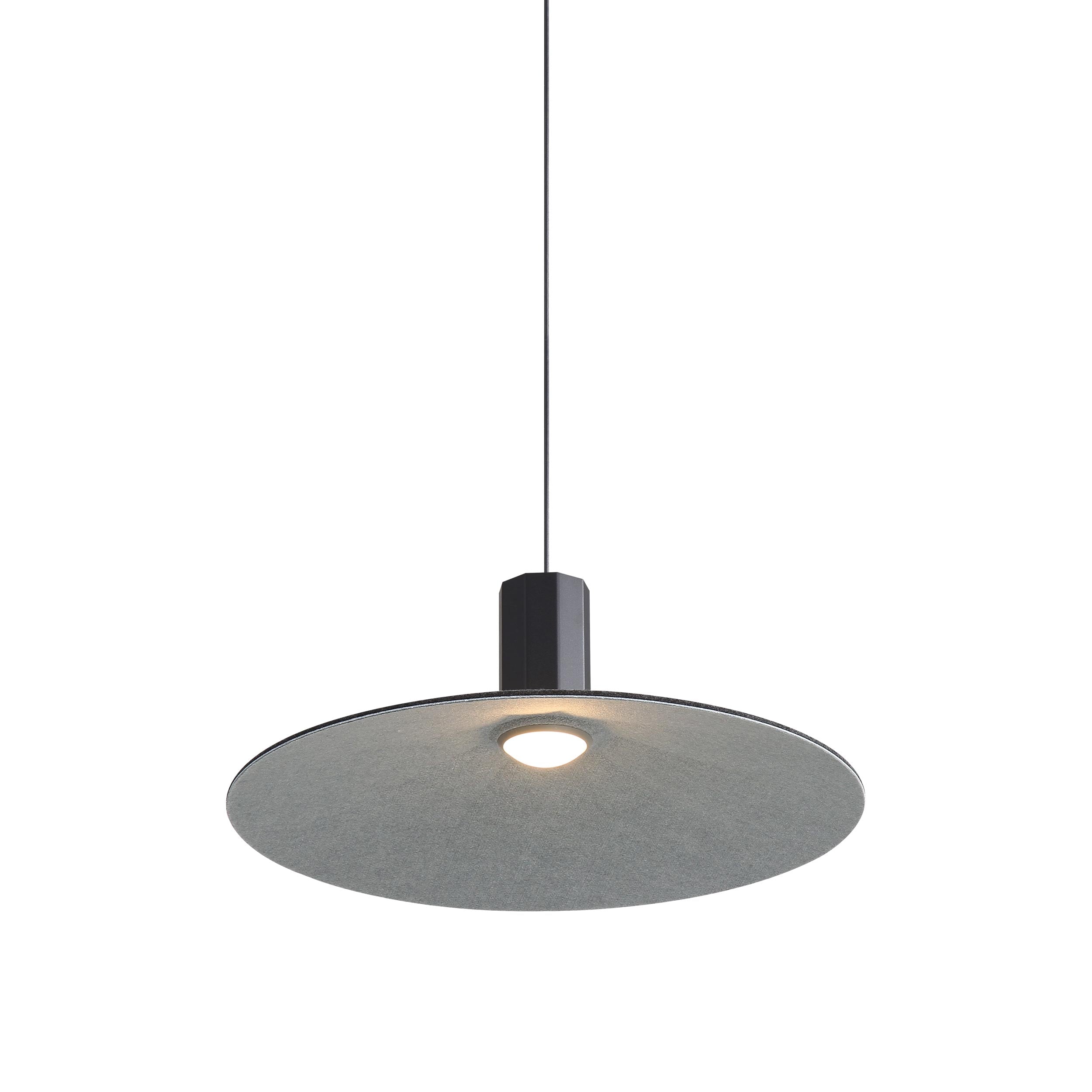 Golden Lighting Faroe 20in Integrated LED Pendant in Flecked Black/Grey Felt - - Golden Lighting