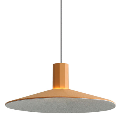 Golden Lighting Faroe 20in Integrated LED Pendant in Earth Yellow/Grey Felt