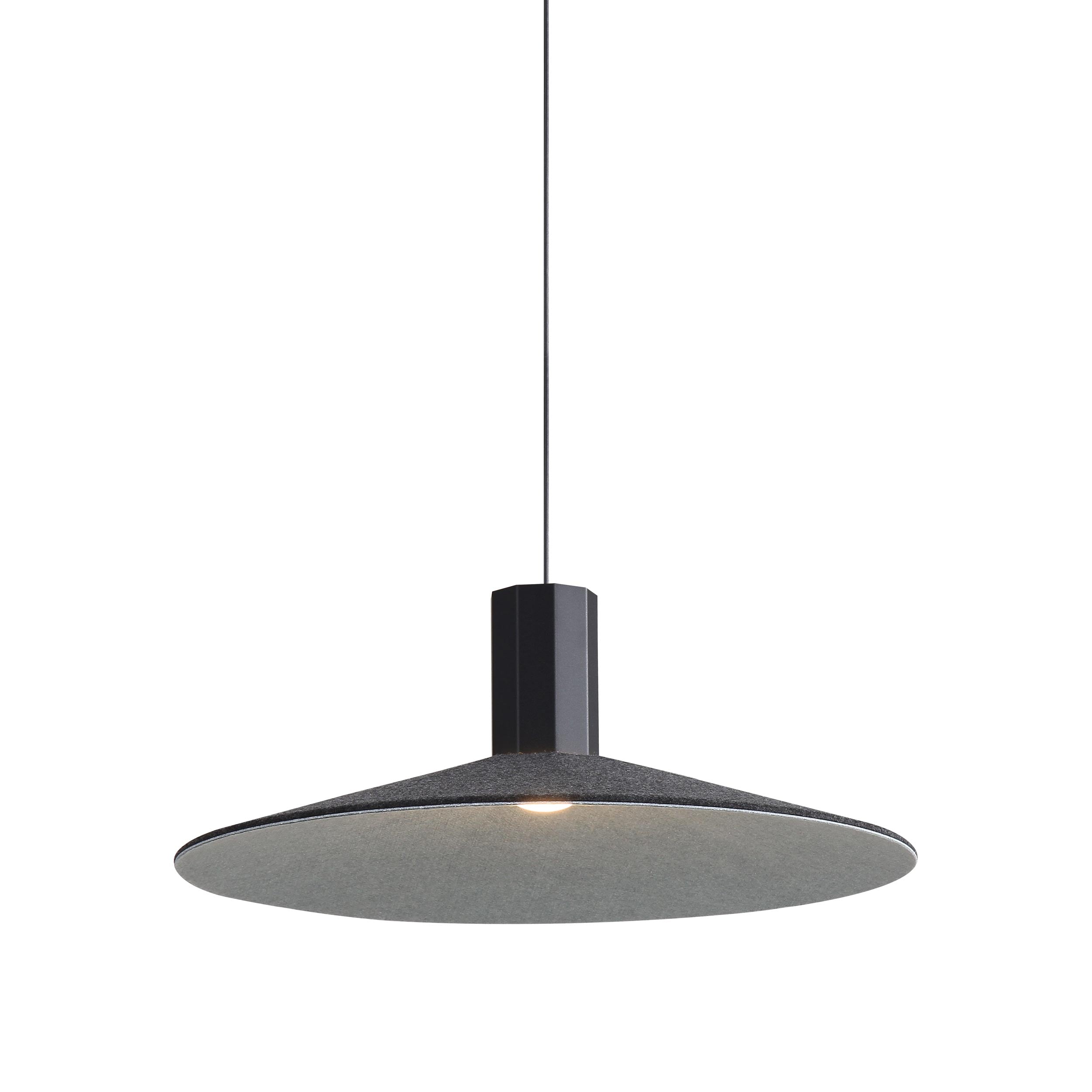 Faroe - 20" LED Pendant - Flecked Black/Grey / Flecked Black/Grey / Black - Golden Lighting