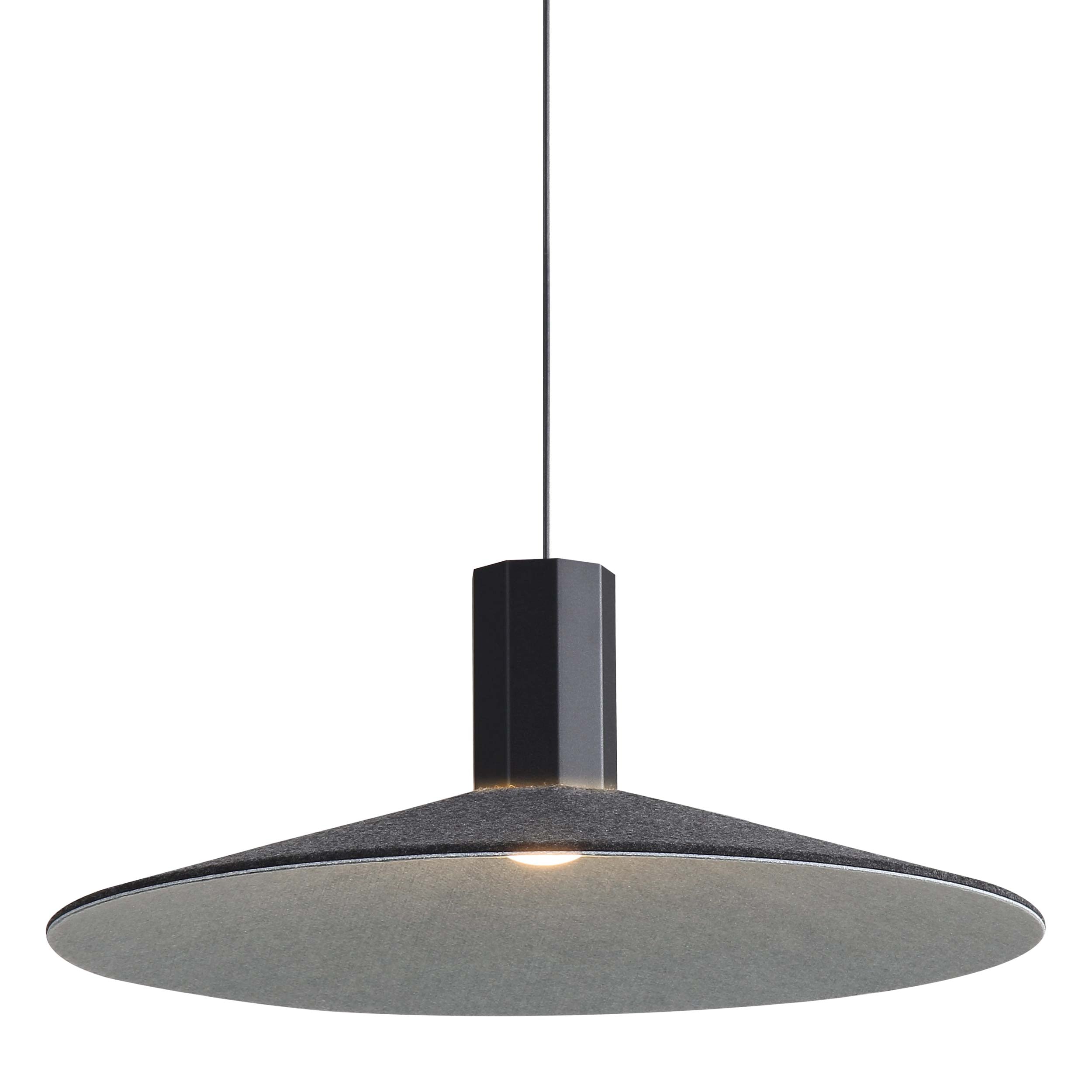 Golden Lighting Faroe 20in Integrated LED Pendant in Flecked Black/Grey Felt