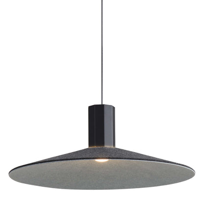 Golden Lighting Faroe 20in Integrated LED Pendant in Flecked Black/Grey Felt