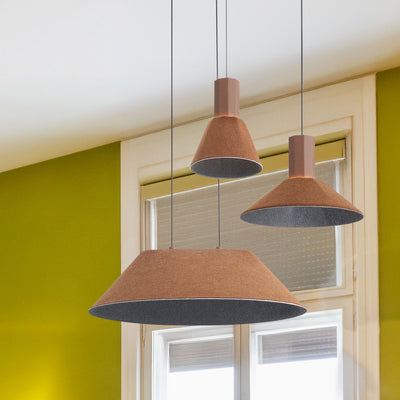 Golden Lighting Faroe 21in Integrated LED Pendant in Coffee/Black Felt - - Golden Lighting