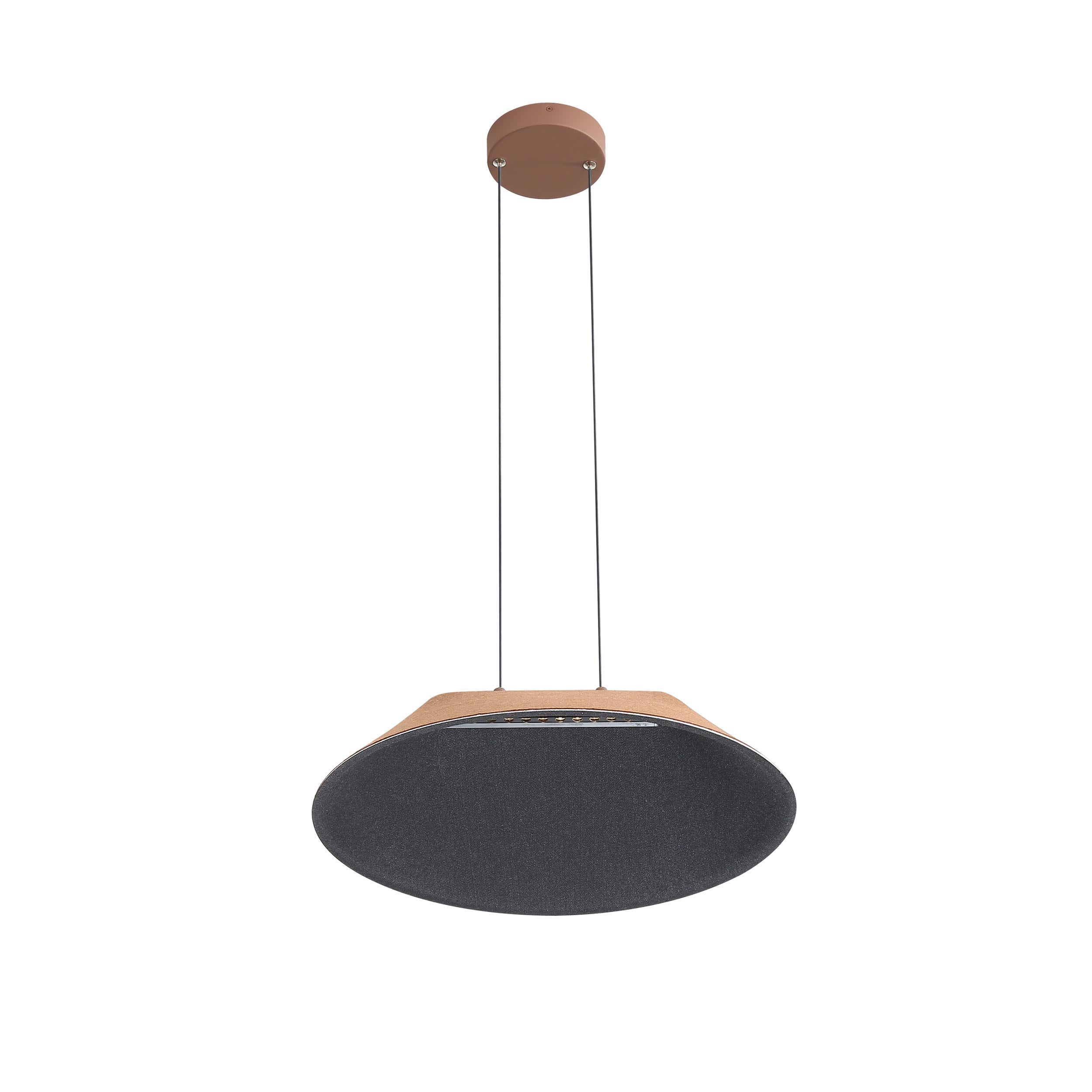 Golden Lighting Faroe 21in Integrated LED Pendant in Coffee/Black Felt
