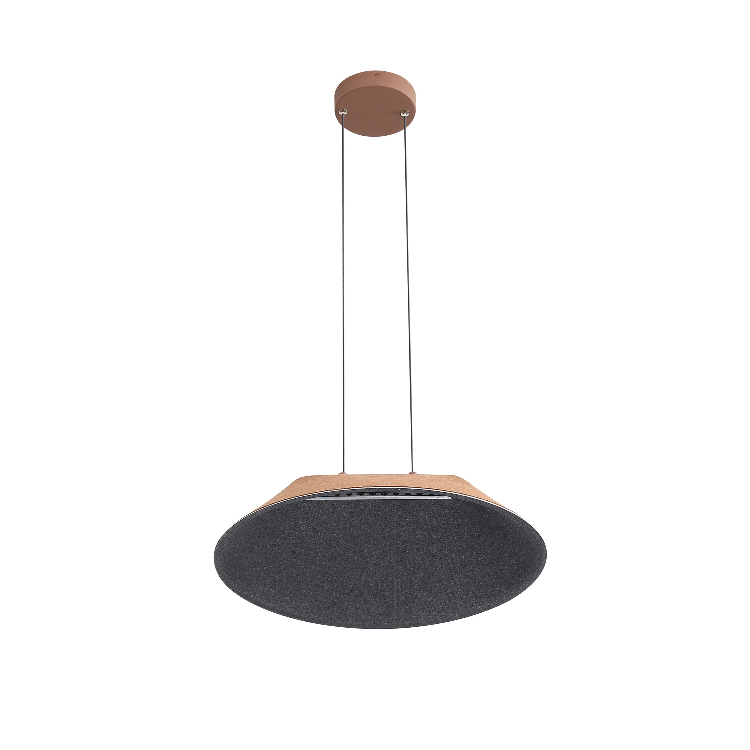 Golden Lighting Faroe 21in Integrated LED Pendant in Coffee/Black Felt - - Golden Lighting