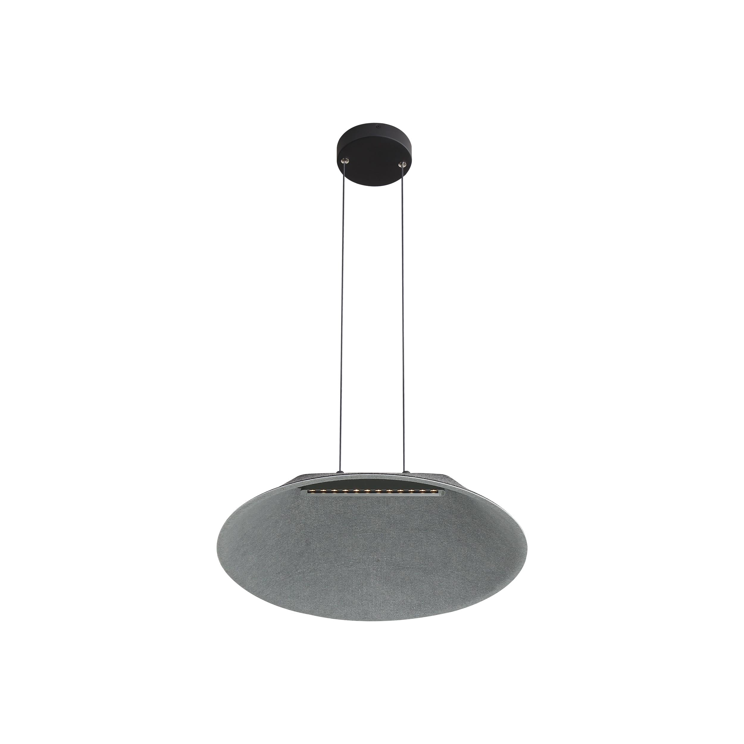 Golden Lighting Faroe 21in Integrated LED Pendant in Flecked Black/Grey Felt - - Golden Lighting