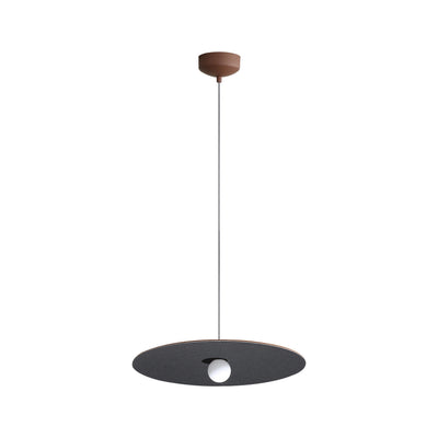 Golden Lighting Faroe 24in Integrated LED Pendant in Coffee/Black Felt - - Golden Lighting