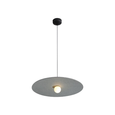 Golden Lighting Faroe 24in Integrated LED Pendant in Flecked Black/Grey Felt - - Golden Lighting
