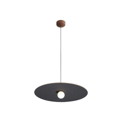 Golden Lighting Faroe 24in Integrated LED Pendant in Coffee/Black Felt