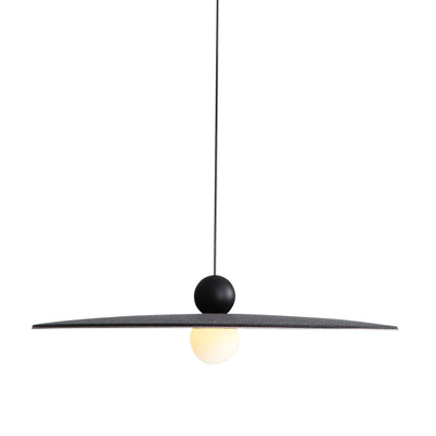 Golden Lighting Faroe 24in Integrated LED Pendant in Flecked Black/Grey Felt - Default Title - Golden Lighting