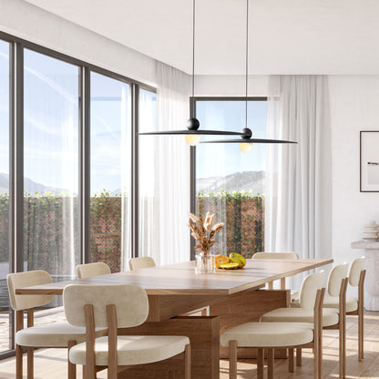 Golden Lighting Faroe 24in Integrated LED Pendant in Flecked Black/Grey Felt