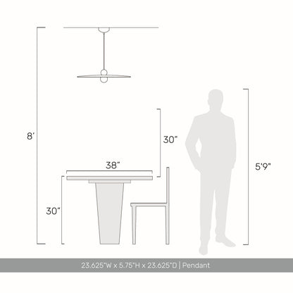 Golden Lighting Faroe 24in Integrated LED Pendant in Coffee/Black Felt - - Golden Lighting