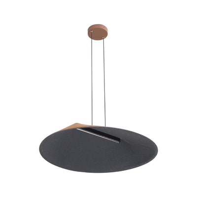 Golden Lighting Faroe 30in Integrated LED Pendant in Coffee/Black Felt - - Golden Lighting