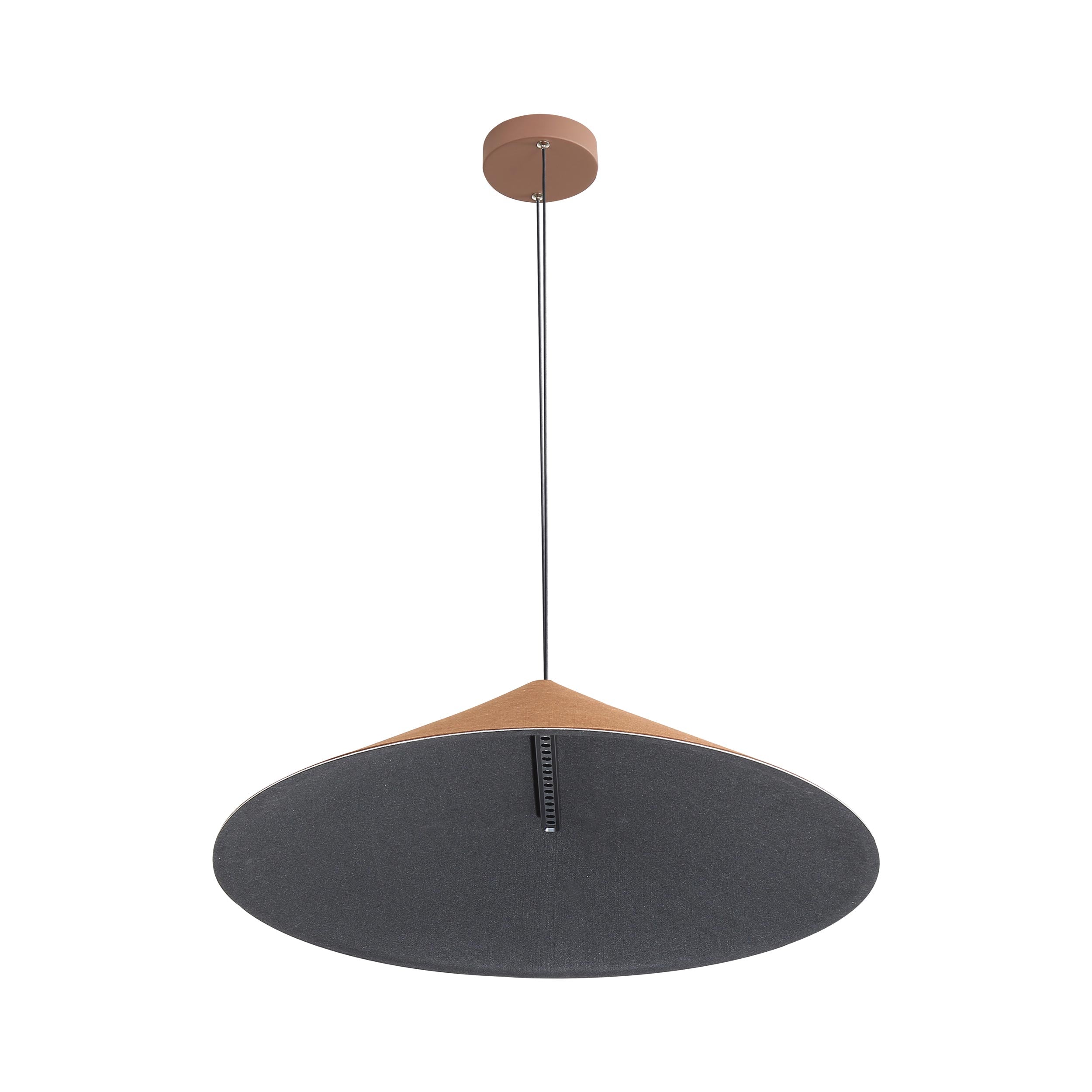 Golden Lighting Faroe 30in Integrated LED Pendant in Coffee/Black Felt - - Golden Lighting