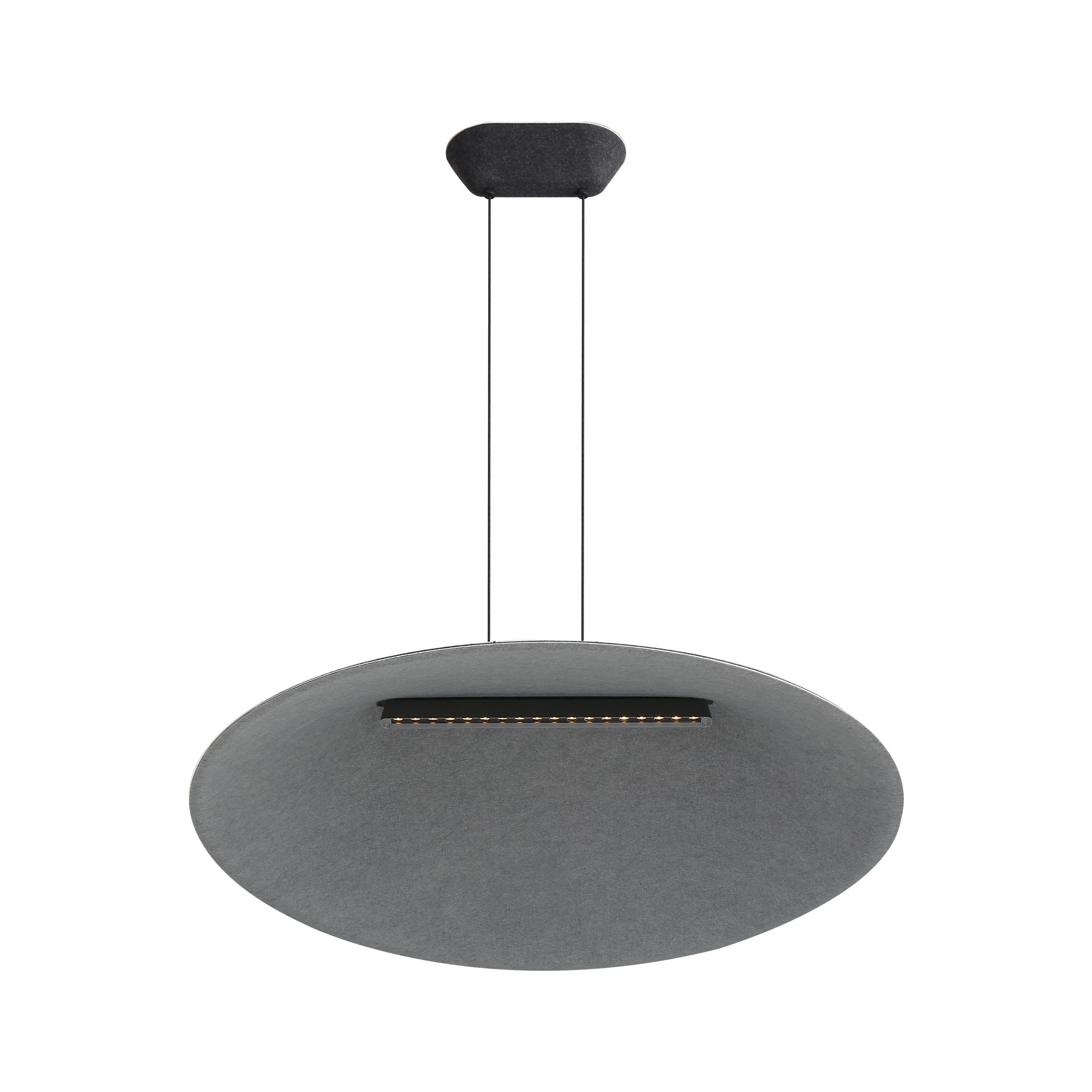Golden Lighting Faroe 30in Integrated LED Pendant in Flecked Black/Grey Felt - - Golden Lighting