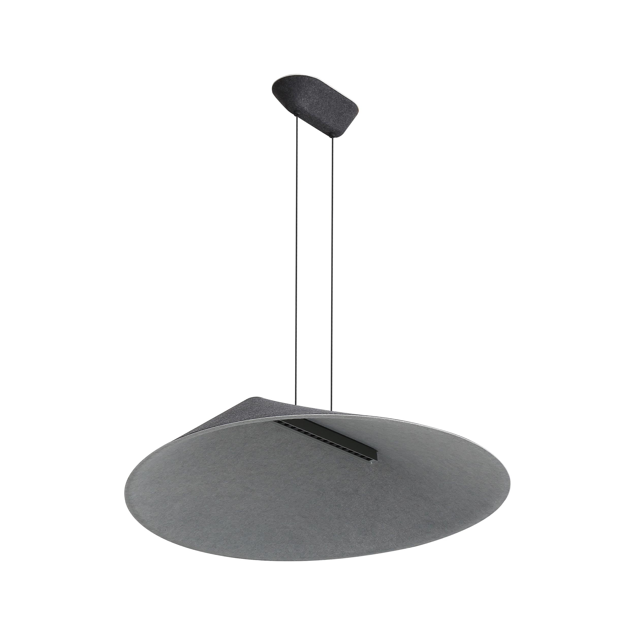 Golden Lighting Faroe 30in Integrated LED Pendant in Flecked Black/Grey Felt