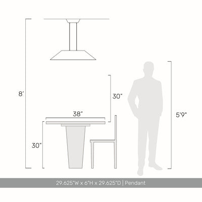 Golden Lighting Faroe 30in Integrated LED Pendant in Coffee/Black Felt - - Golden Lighting