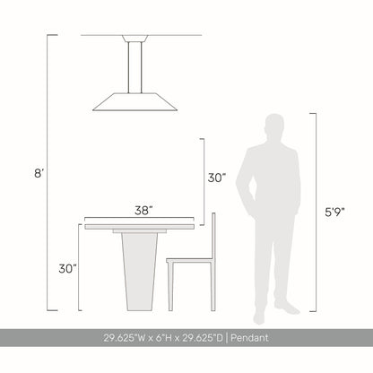 Golden Lighting Faroe 30in Integrated LED Pendant in Coffee/Black Felt - - Golden Lighting