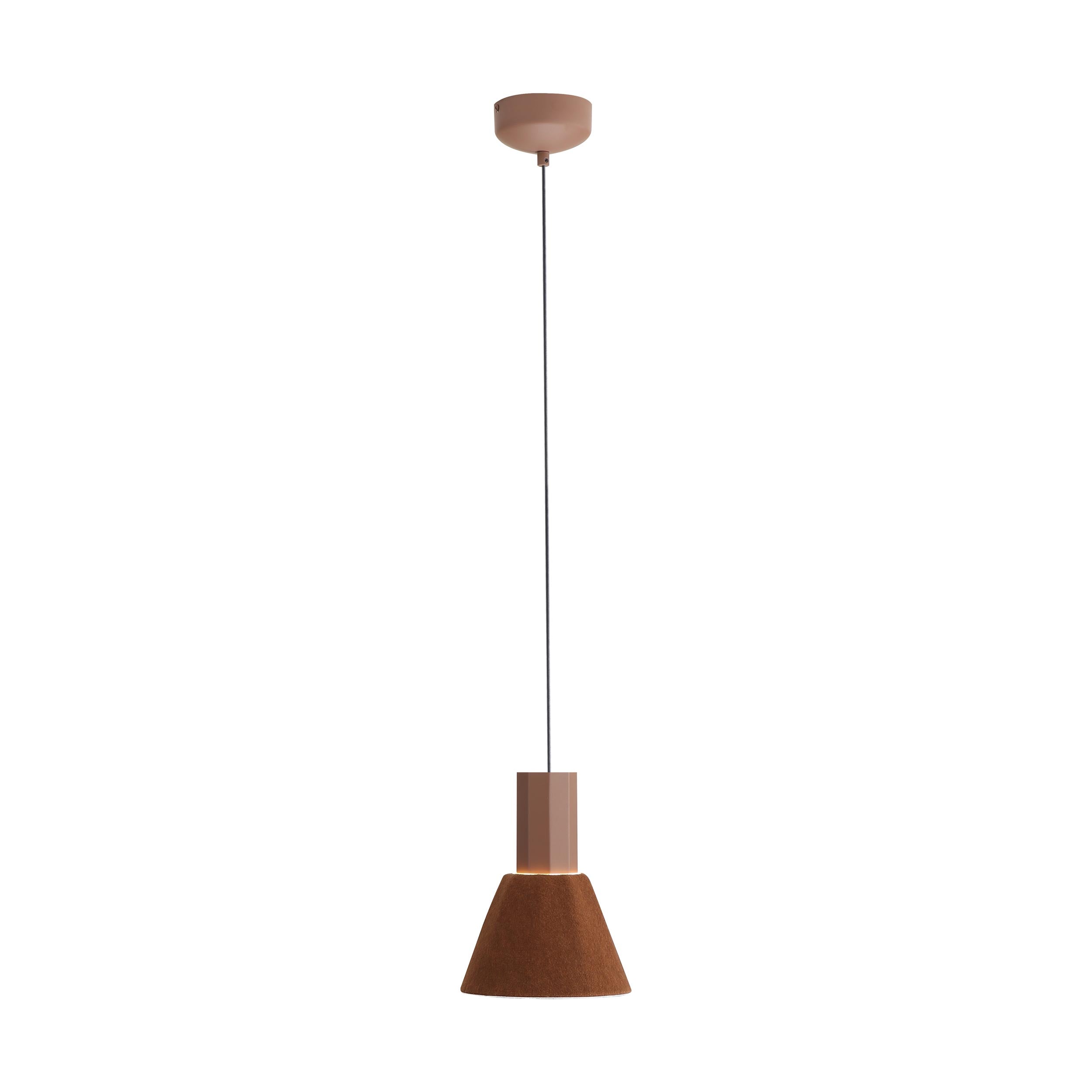 Golden Lighting Faroe 8in Integrated LED Pendant in Coffee/Black Felt - - Golden Lighting