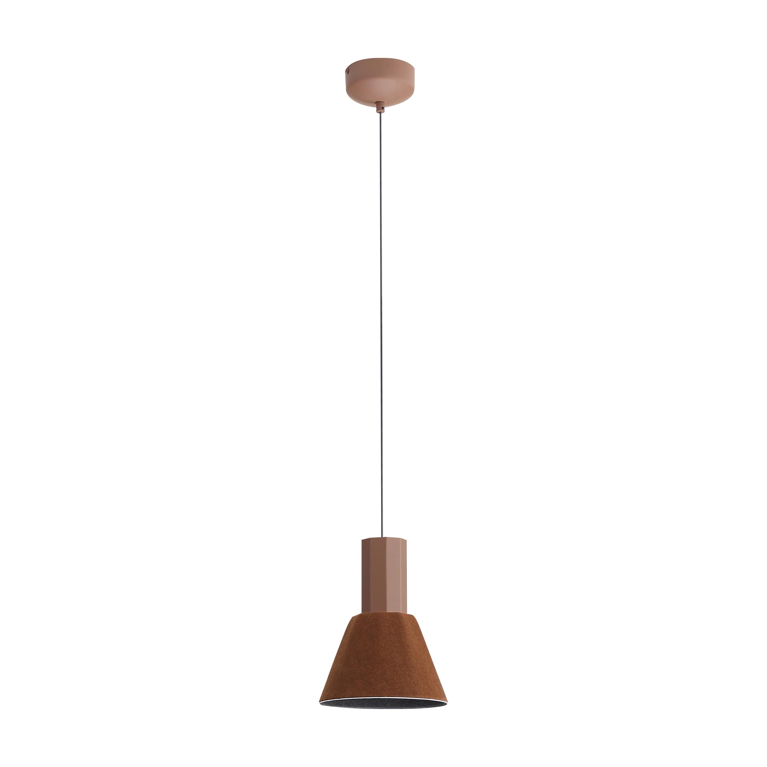 Golden Lighting Faroe 8in Integrated LED Pendant in Coffee/Black Felt - - Golden Lighting