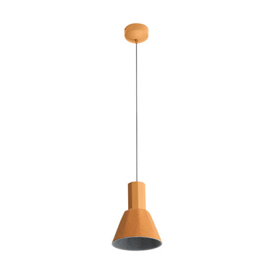 Golden Lighting Faroe 8in Integrated LED Pendant in Earth Yellow/Grey Felt - - Golden Lighting