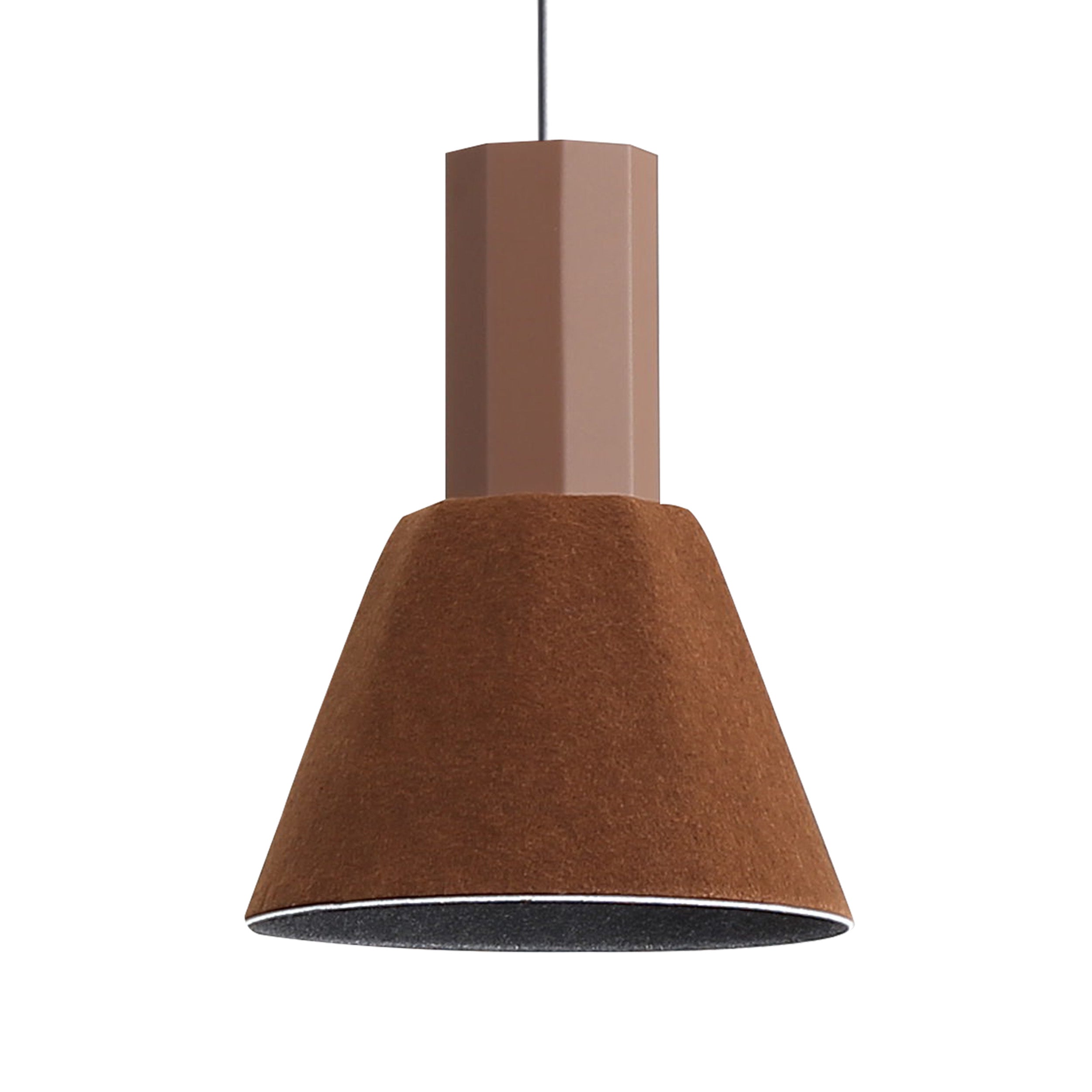 Golden Lighting Faroe 8in Integrated LED Pendant in Coffee/Black Felt