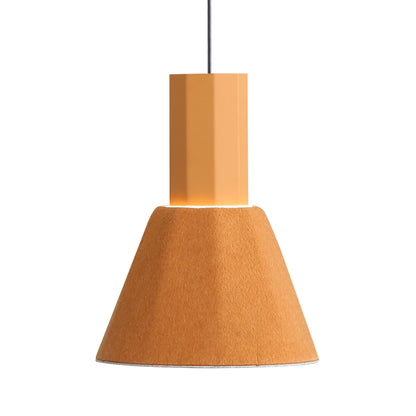 Golden Lighting Faroe 8in Integrated LED Pendant in Earth Yellow/Grey Felt