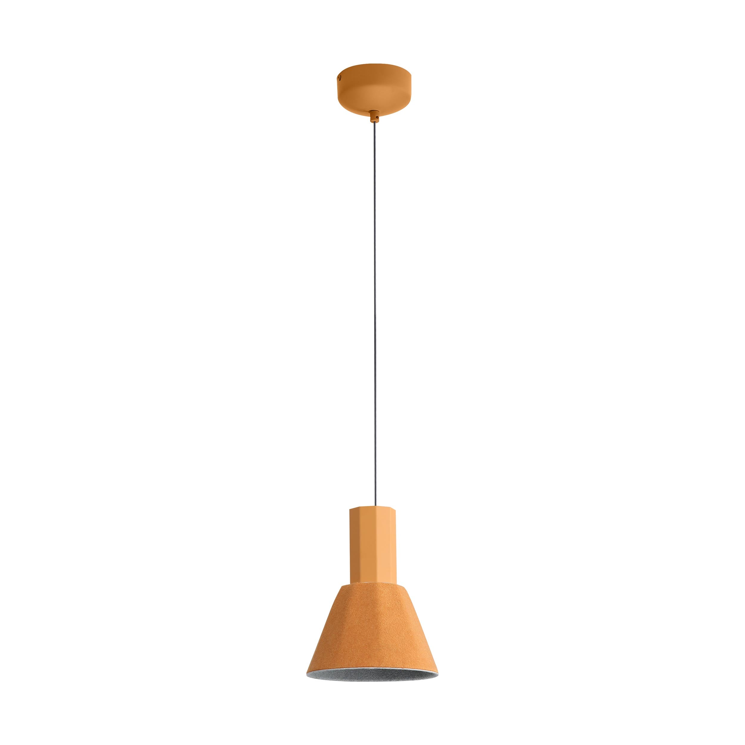 Faroe 8" LED Pendant in Earth Yellow/Grey - Default Title - Golden Lighting