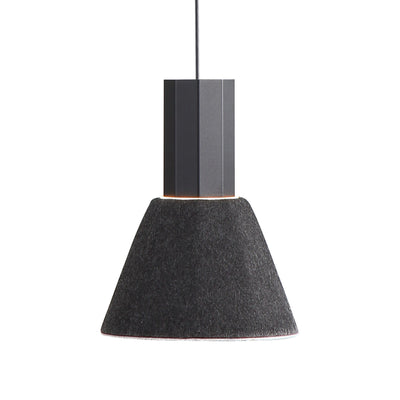 Golden Lighting Faroe 8in Integrated LED Pendant in Flecked Black/Grey Felt - Default Title - Golden Lighting