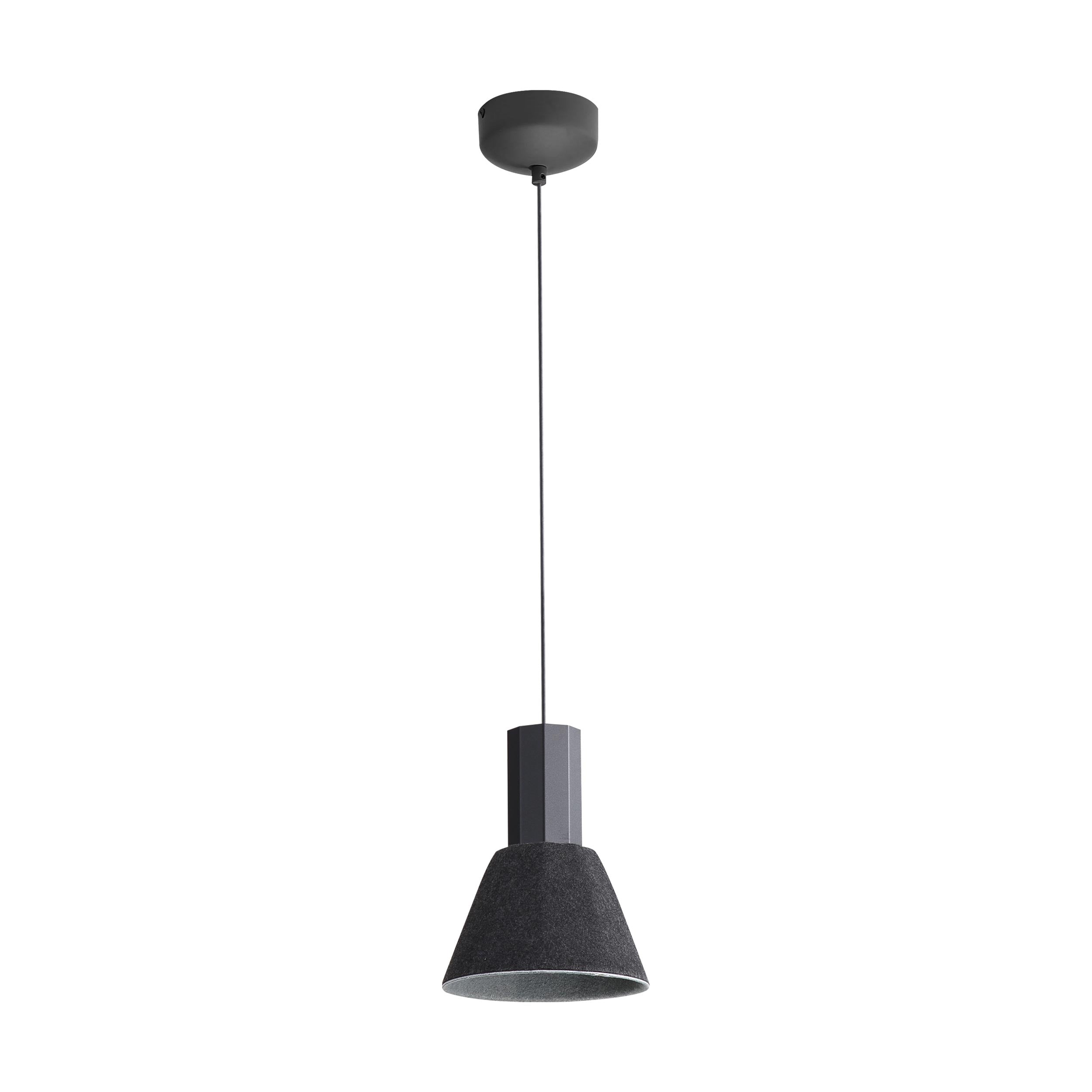 Faroe - 8" LED Pendant - Flecked Black/Grey / Flecked Black/Grey / Black - Golden Lighting