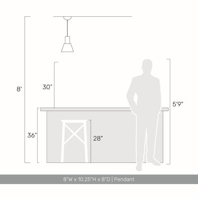 Golden Lighting Faroe 8in Integrated LED Pendant in Flecked Black/Grey Felt - - Golden Lighting