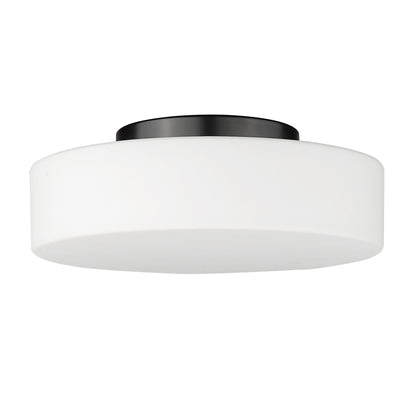 Toli BLK Flush Mount in Matte Black with Opal Glass Shade - - Golden Lighting