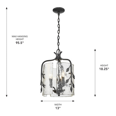 Golden Lighting Calla 3-light Pendant in Natural Black - - Golden Lighting