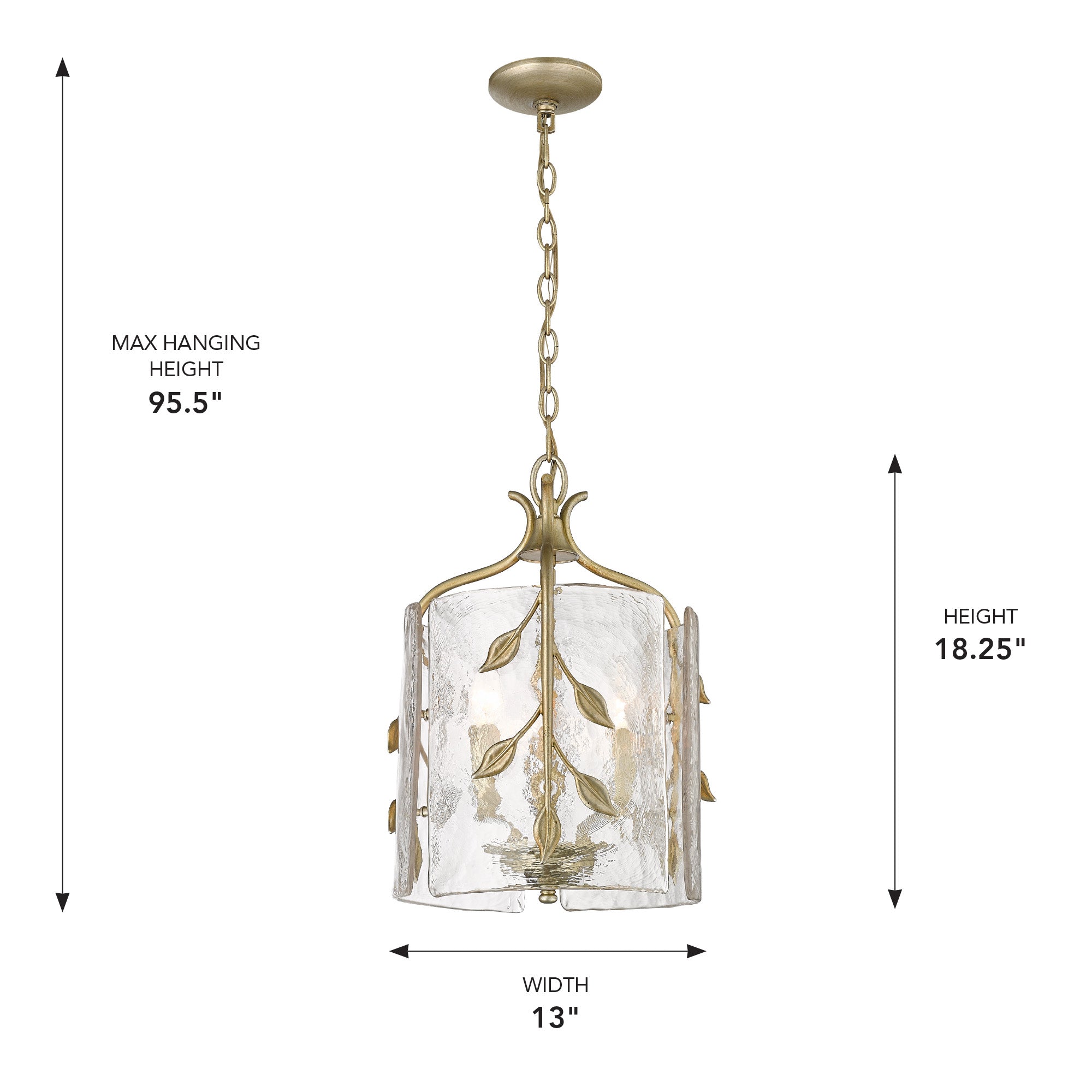 Golden Lighting Calla 3-light Pendant in White Gold - - Golden Lighting