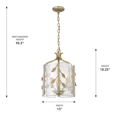 Golden Lighting Calla 3-light Pendant in White Gold - - Golden Lighting