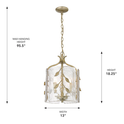 Golden Lighting Calla 3-light Pendant in White Gold - - Golden Lighting