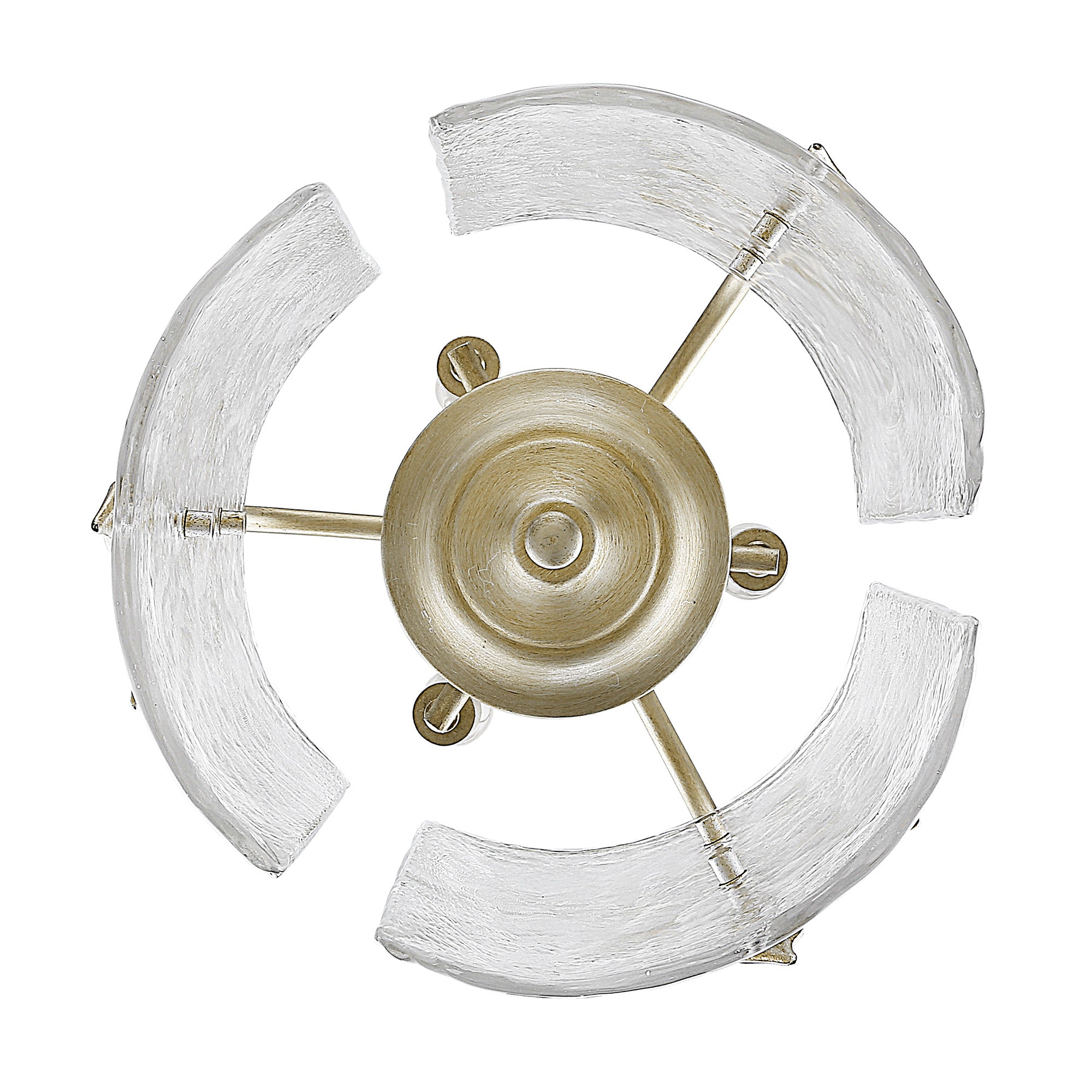 Calla WG 3 Light Pendant in White Gold with Hammered Water Glass Shade - Default Title - Golden Lighting