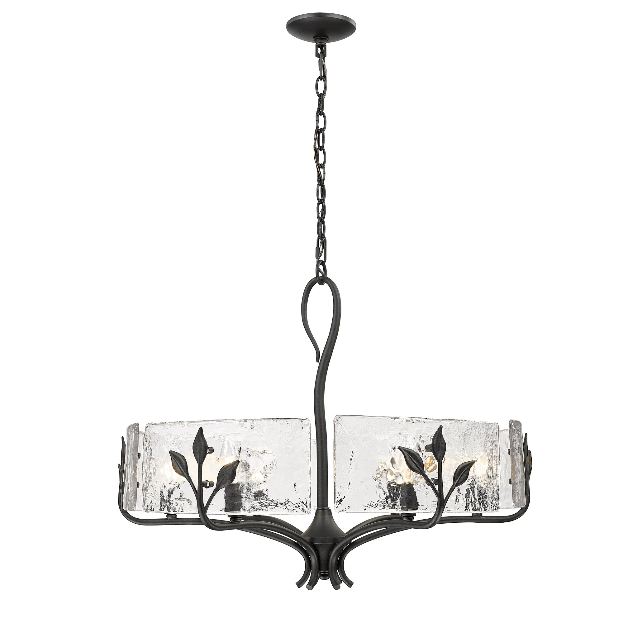 Golden Lighting Calla 6-light Chandelier in Natural Black - - Golden Lighting