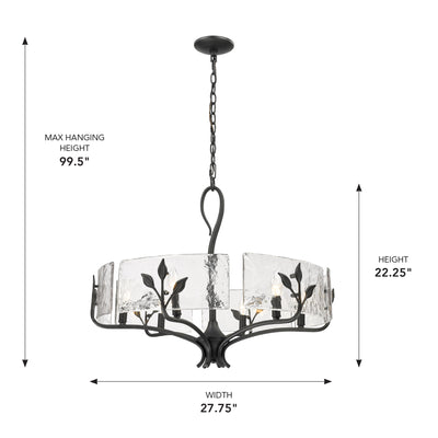 Golden Lighting Calla 6-light Chandelier in Natural Black - - Golden Lighting
