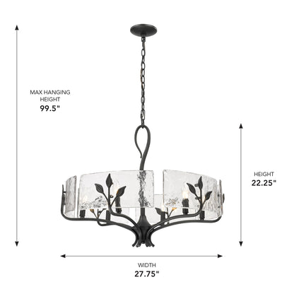 Golden Lighting Calla 6-light Chandelier in Natural Black - - Golden Lighting