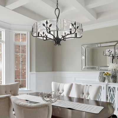 Golden Lighting Calla 6-light Chandelier in Natural Black - - Golden Lighting