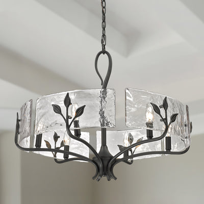Golden Lighting Calla 6-light Chandelier in Natural Black - - Golden Lighting