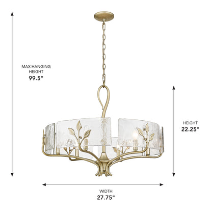 Golden Lighting Calla 6-light Chandelier in White Gold - - Golden Lighting