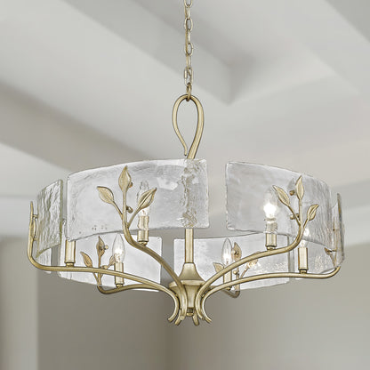 Golden Lighting Calla 6-light Chandelier in White Gold - - Golden Lighting