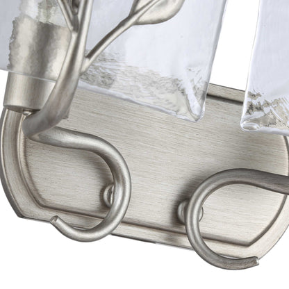 Calla 2-Light Vanity Light in Peruvian Silver with Hammered Water Glass - Default Title - Golden Lighting