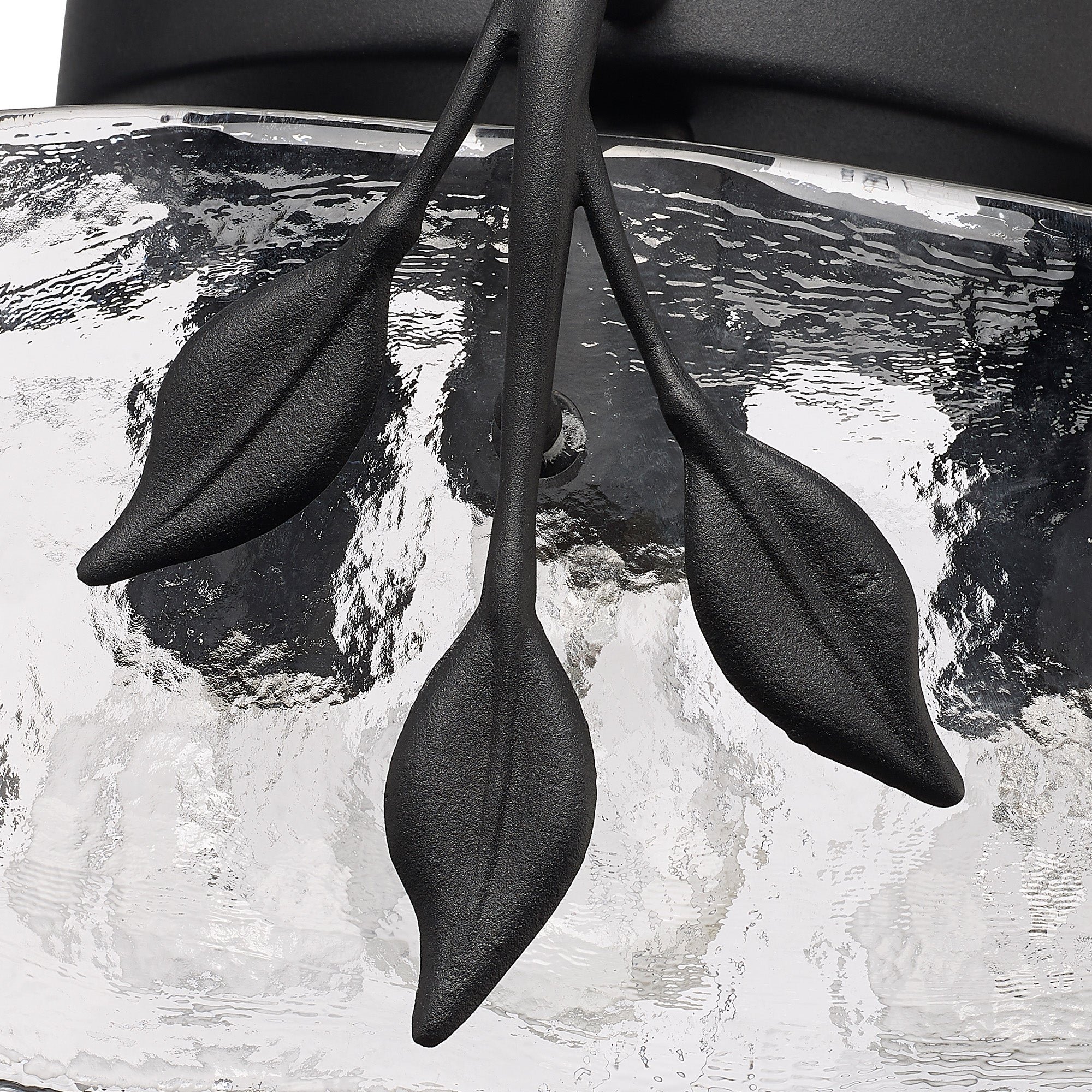 Golden Lighting Calla 3-light Flush Mount in Natural Black - - Golden Lighting
