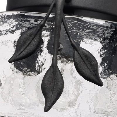 Golden Lighting Calla 3-light Flush Mount in Natural Black - - Golden Lighting