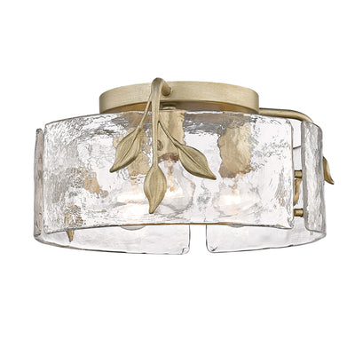 Golden Lighting Calla 3-light Flush Mount in White Gold - - Golden Lighting