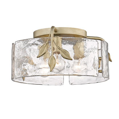 Golden Lighting Calla 3-light Flush Mount in White Gold - - Golden Lighting