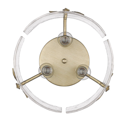 Golden Lighting Calla 3-light Flush Mount in White Gold - - Golden Lighting
